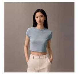 Women’s Slim Fit Ribbed Crop Top – Short Sleeve Casual T-Shirt