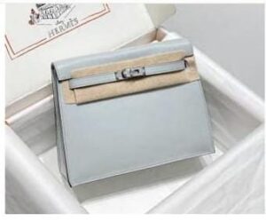 Hermès Kelly Sellier Mini Bag – Light Grey Leather Top Handle Handbag